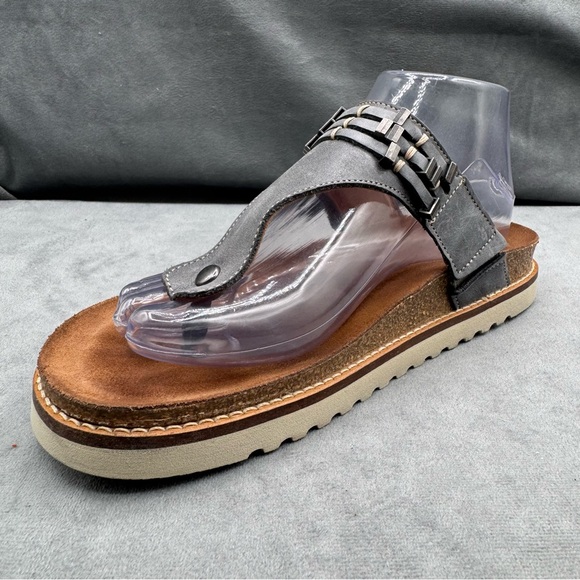 Taos Stupendous Sandal Women’s Size 8.5 Steel Leather Boho Thong - Picture 4 of 14